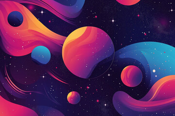 Wall Mural - abstract planets and space background