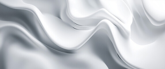 Wall Mural - smooth white flowing abstract textured waves