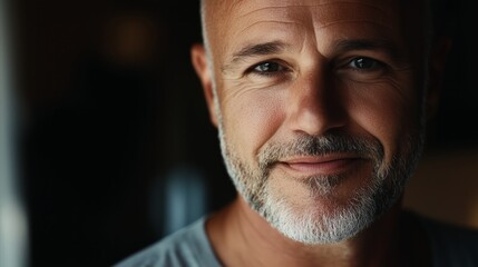 Man with a beard and gray hair is smiling