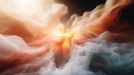 Wall Mural - abstract digital art piece illustrating a burst of colorful energy and ethereal whispers in motion