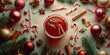 © Stockberry - A flat-lay of a hot toddy surrounded by festive holiday elements, including candy canes, ornaments, and cinnamon sticks'