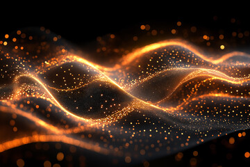 Wall Mural - Abstract succinct gold wave