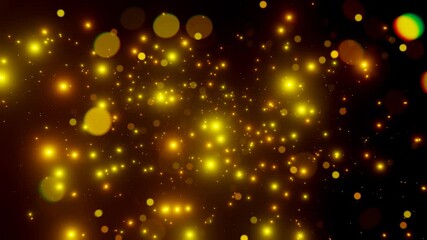 Wall Mural - Abstract motion background shining gold particles. Shimmering Glittering Particles With Bokeh. Popular, modern, christmas, new year, holiday, wedding background, 2026/2025. loop video animation