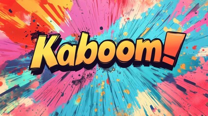 Poster - Colorful Comic Book Style Kaboom Explosion