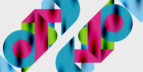 Aufkleber - Vibrant abstract background circles with smooth gradients, creating a dynamic and modern design. Ideal for creative, tech, or contemporary-themed projects