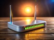 © Wanlop - High-Speed Internet Router, Network Hub, Gigabit Ethernet, Wireless WiFi, Home Network Device