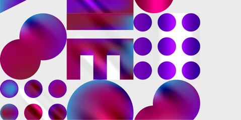 Aufkleber - Circles and triangles modern art. Vector Illustration For Wallpaper, Banner, Background, Card, Book Illustration, landing page