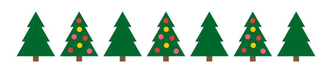 Wall Mural - christmas trees border decoration. vector illustration.