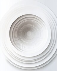 Sticker - Abstract illustration of concentric circles in varying shades of white, creating a calming and modern aesthetic.