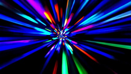 Poster - Colorful light patterns create an energetic display in a vibrant virtual environment at an art event