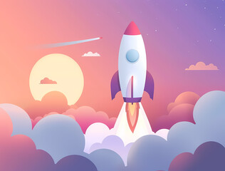 Wall Mural - rocket in space