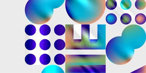 Fototapete - Circles and triangles modern art. Vector Illustration For Wallpaper, Banner, Background, Card, Book Illustration, landing page