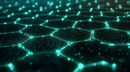 Poster - Hexagonal technology background showcasing conceptual innovation in a digital environment with a futuristic viewpoint