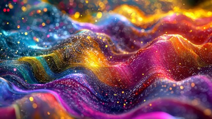 Aufkleber - Abstract concept of vibrant light waves an immersive virtual reality digital art experience