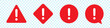 © Maksim - Set of hazard warning, warn symbol, red icon flat sign  with exclamation mark isolated on white background.