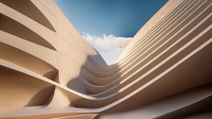Wall Mural - 3d render of abstract futuristic architecture with empty concrete floor, product and car presentatio