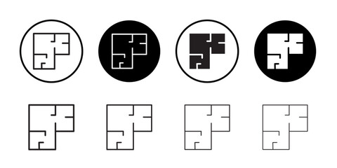 Wall Mural - home layout icon flat line illustration