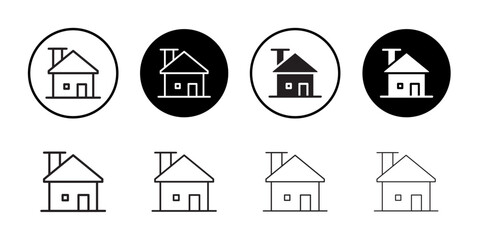 Wall Mural - house icon flat line illustration