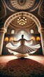 © organik - Sufi whirling dervish (Semazen) dances at . Semazen conveys God's spiritual gift to those are witnessing the ritual.