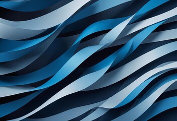 Poster - Dynamic Ribbons in Shades of Blue - A High-Contrast Vector Wallpaper Masterpiece