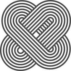 Wall Mural - abstract shape with line pattern. retro geometric graphic. organic graphic element and curved modern