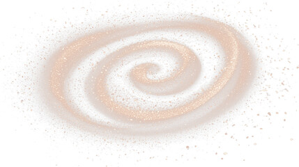 Wall Mural - Rose gold glitter trails in swirling spiral isolated on transparent background, cutout