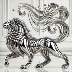 Canvas Print - metal sculpture of a lion