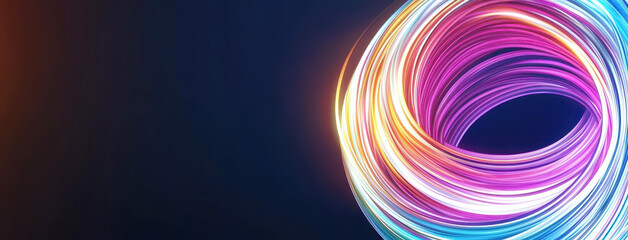 Wall Mural - colorful gradient spiral on dark abstract background