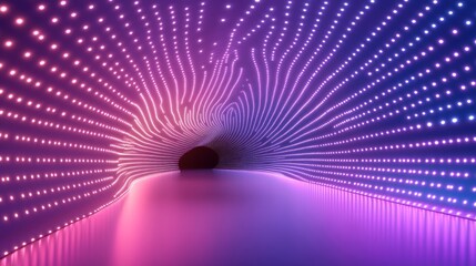 Aufkleber - A vibrant, abstract tunnel illuminated by colorful lights, creating a mesmerizing visual effect.