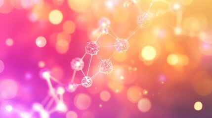 Poster - Abstract representation of molecular structures with a vibrant, colorful background.