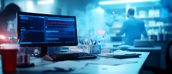 forensic expert examining pathology data in high-tech lab environment an insight into digital forens