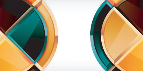 Aufkleber - Abstract background - circles and round triangles with 3d effect. Vector Illustration For Wallpaper, Banner, Background, Card, Book Illustration, landing page