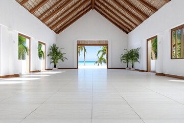 Aufkleber - A minimalist design of a traditional ethnic house, represented with clean architectural lines and simple colors