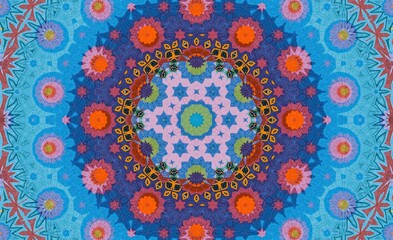 Wall Mural - Multicolored Circular Kaleidoscopic Pattern