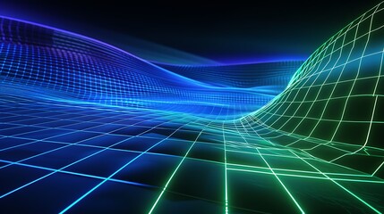 A blue tunnel with numbers and lines