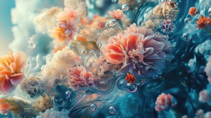 Wall Mural - hyper realistic dream sequence with surreal and vibrant details