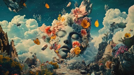 Wall Mural - hyper realistic dream sequence with surreal and vibrant details