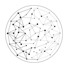 Wall Mural - iot cloud connectors, connected web black dots, big data network concept, business connection with g