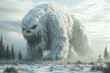 © Sergiy - Massive frozen monster looms in a frost covered field with distant pine trees