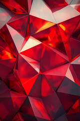 Wall Mural - Abstract polygonal shapes in red