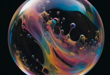 Wall Mural - Capturing Colorful Serenity in a Soap Bubble Symphony