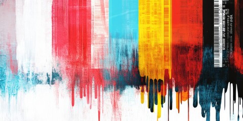 Wall Mural - vibrant and bold abstract art featuring dripping colors in a dynamic and colorful style