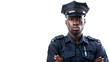 © Sandra - A police officer young african man on white background