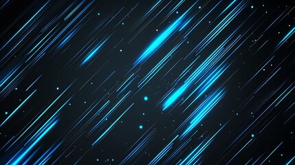Leinwandbilder - Abstract Background with Blue Meteor Shower Effects in a Dark Starry Sky : Generative AI