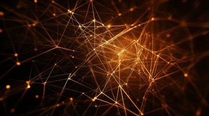 Leinwandbilder - Dynamic lines form an open network symbol, featuring connecting nodes and ample space for adding custom text or information. Generative AI