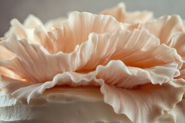 Wall Mural - Delicate Peach Flower Frosting Cake Detail