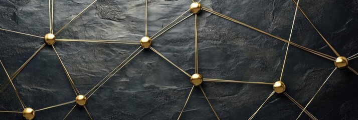 Leinwandbilder - Connecting lines create an open network symbol on a textured background, providing ample space for additional text or graphics. Generative AI