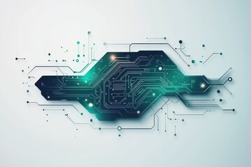 Wall Mural - abstract illustration of a circuit board, representing technology, innovation, and connectivity.