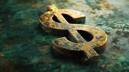 Poster - A representation of a rising dollar sign, with green and gold colors symbolizing prosperity.