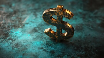 Poster - A representation of a rising dollar sign, with green and gold colors symbolizing prosperity.